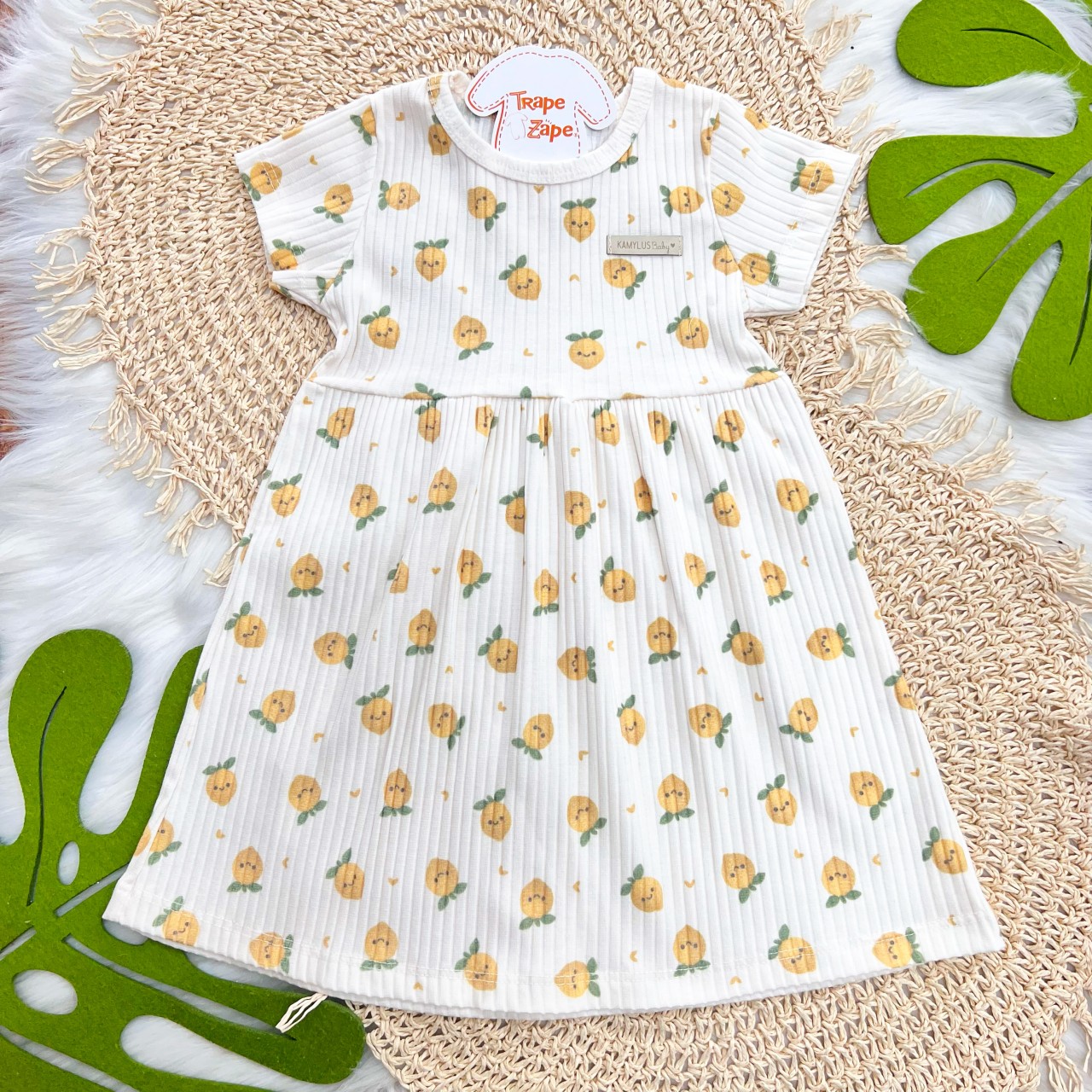  Vestido Canelado Off White Limõenzinhos 